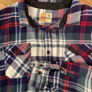 Ruff Hewn Heavyweight Flannel Men's Large Plaid Shirt Heritage Grunge Brushed